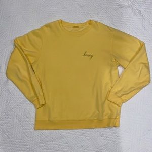 Yellow “Honey” embroidered Brandy Melville Crewneck